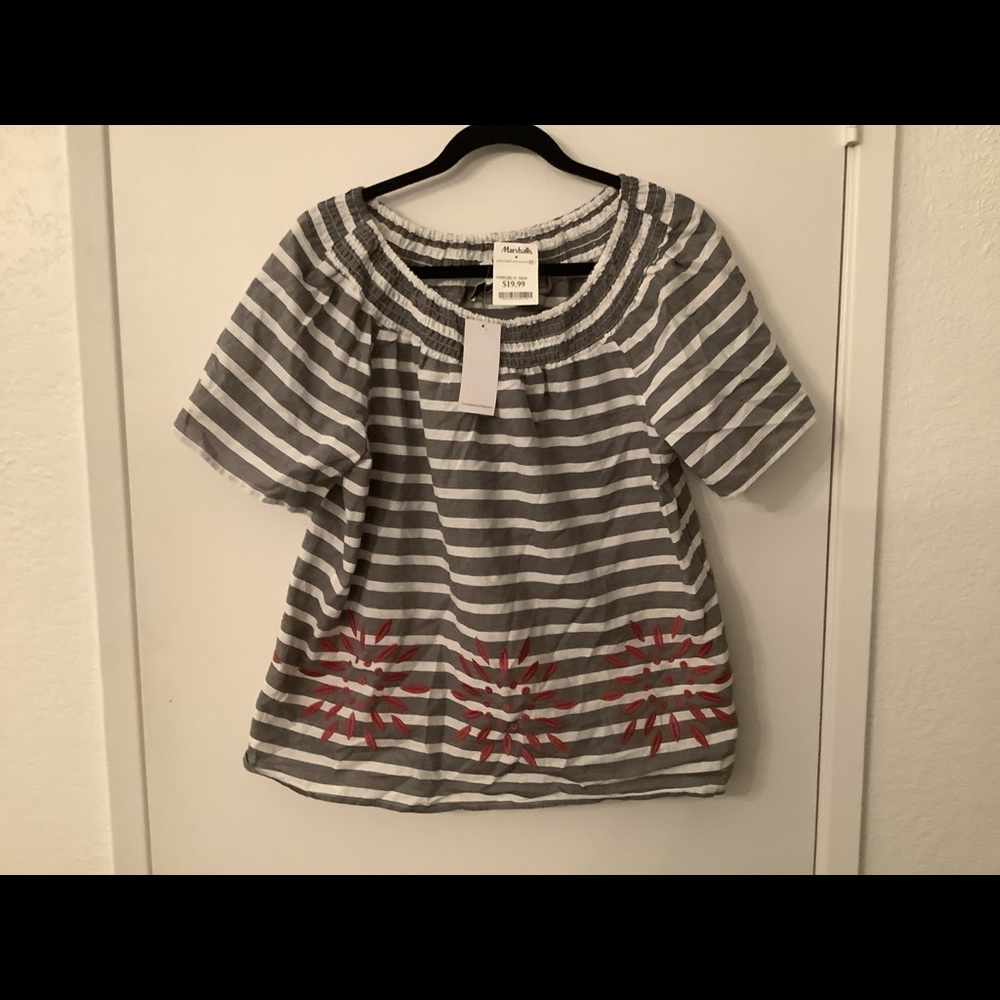 NWT!  Never worn.  Cute summer top with smocking around the neckline